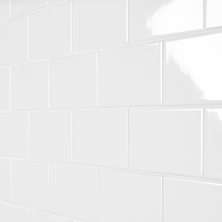 Basic White 3x6 Polished Ceramic Subway Wall Tile