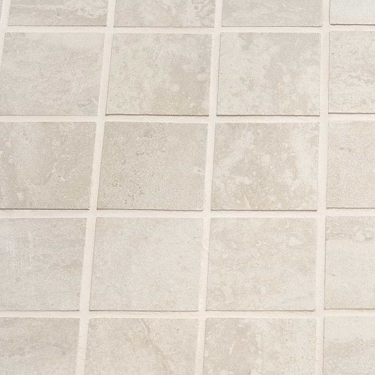 Basic Travertine Beige & Cream 2x2 Matte Porcelain Mosaic Tile