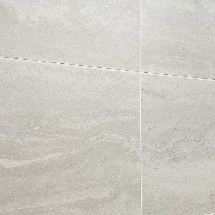 Basic Travertine Cotton White 12x24 Matte Porcelain Tile