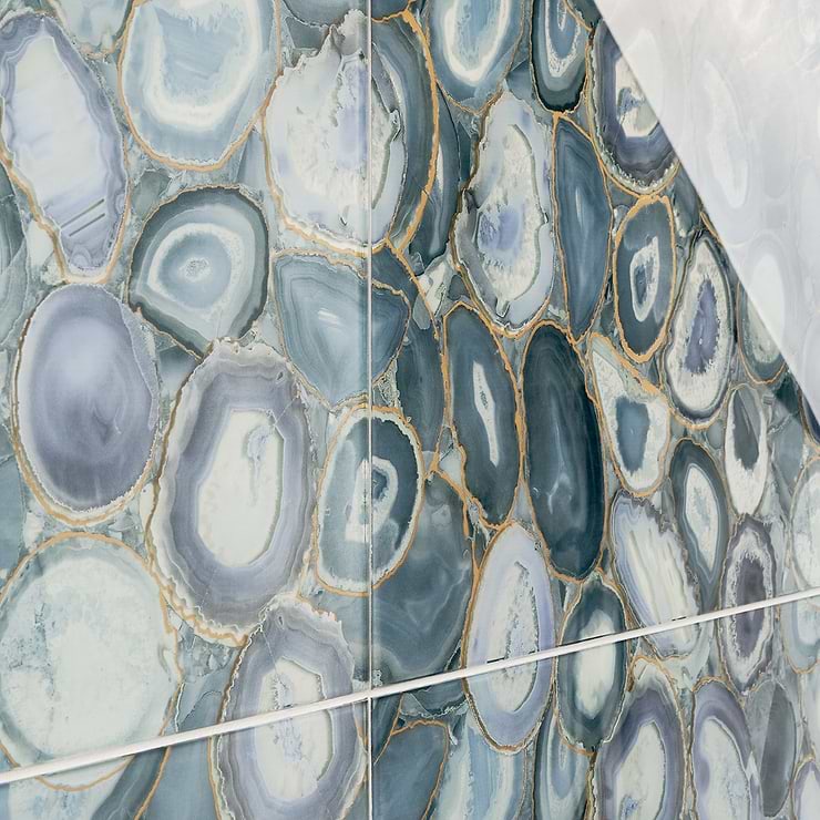 Agate Glass Silver Gray 18x36 Polished Glass Tile