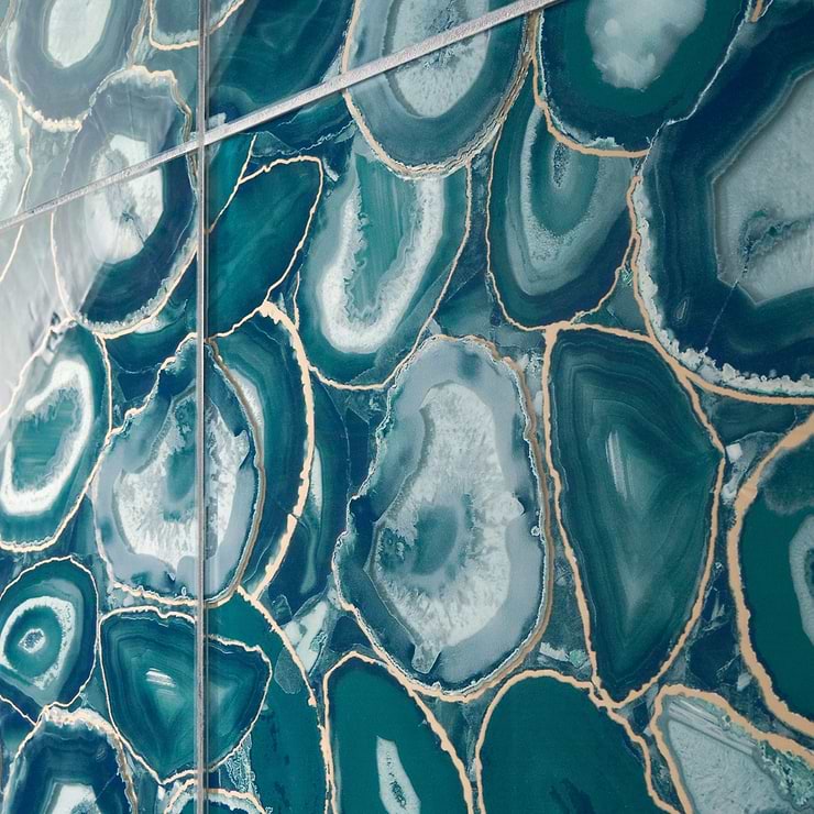 Agate Glass Teal Green 18x36 Polished Glass Tile