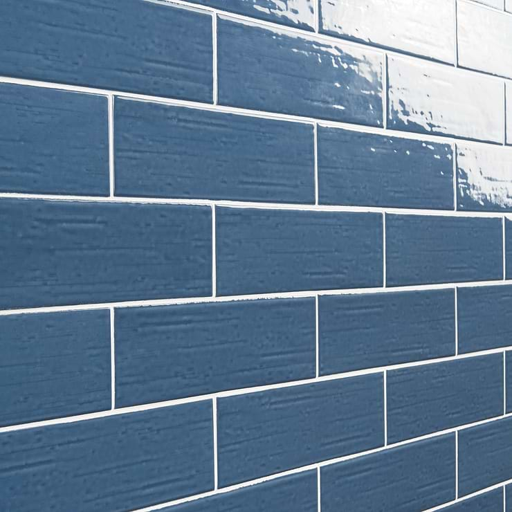 Kiln Blue 3x9 Polished Porcelain Subway Tile