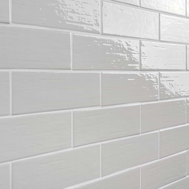 Kiln Silver 3x9 Polished Porcelain Subway Tile