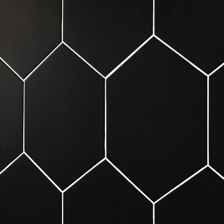 Symetro Hexagon Black 10" Matte Porcelain Tile