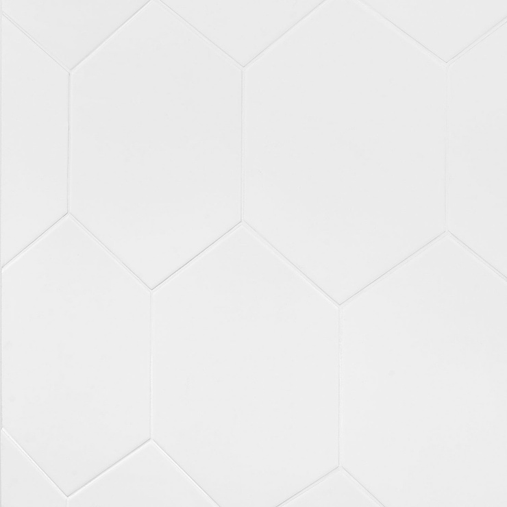 Symetro Hexagon White 10" Matte Porcelain Tile