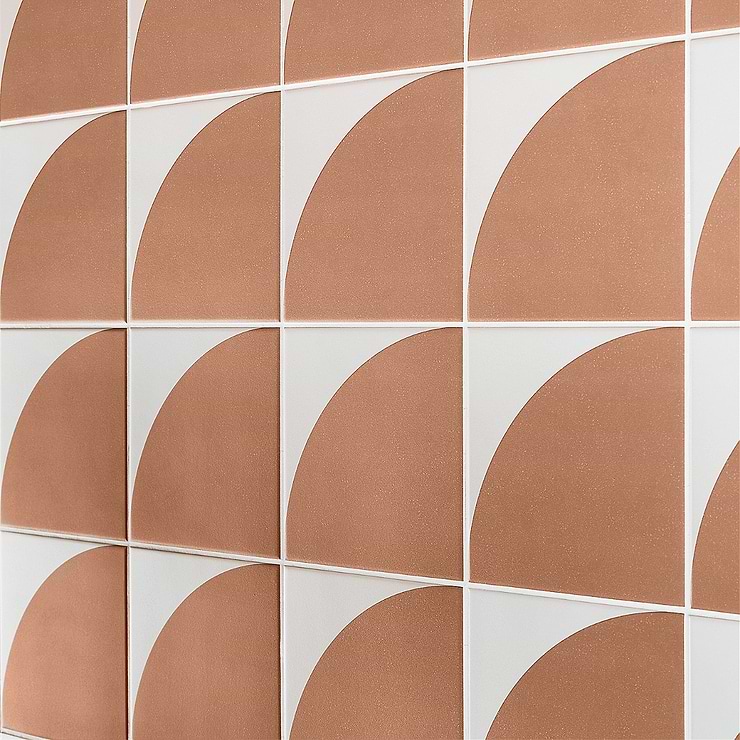 Stacy Garcia Maddox Deco Floor Terracota Orange 8x8 Matte Porcelain Tile