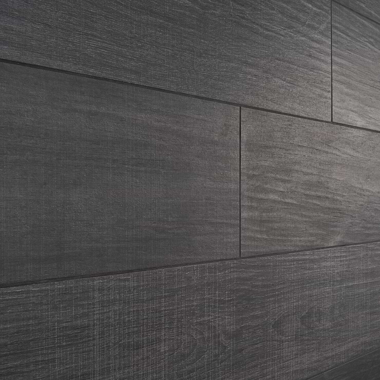 Kenridge Black 8x48 Wood Look Matte Porcelain Tile