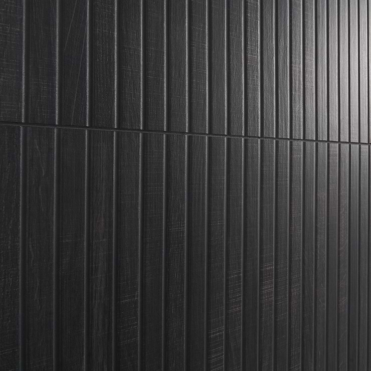 Kenridge Ribbon Black 24x48 Wood Look Matte Porcelain Tile