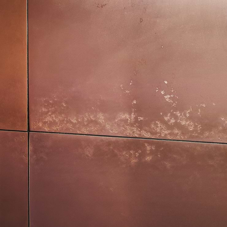 Amulet Mist Rose Gold 18x36 Metal Laminated Porcelain Tile