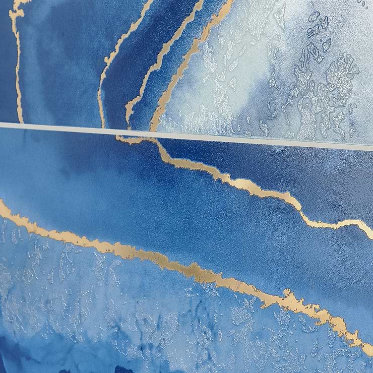 Agate Art Azul Blue 24x48 Artisan Decor Polished Porcelain Tile