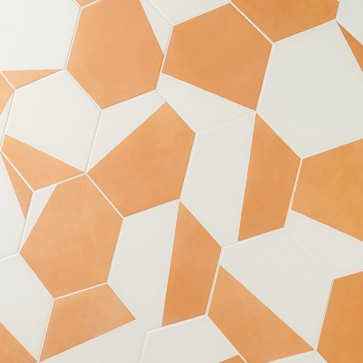 HexArt Pop Orange 8" Hexagon Matte Porcelain Tile