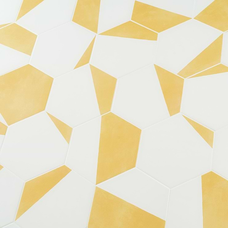 HexArt Pop Yellow 8" Hexagon Matte Porcelain Tile