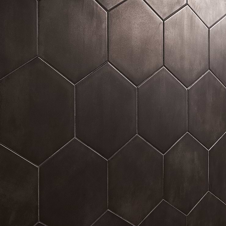 HexArt Nero 8" Porcelain Matte Tile