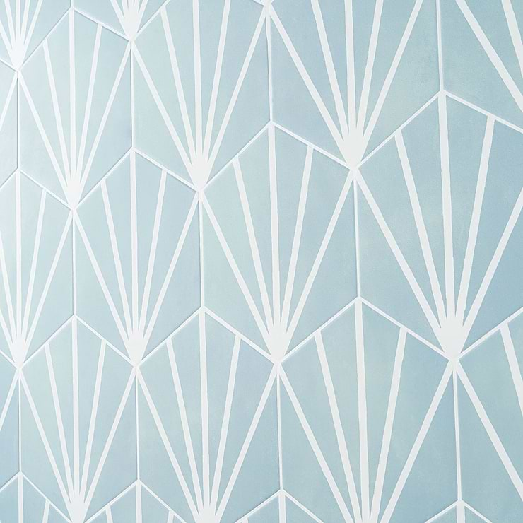 HexArt Deco Turquoise 8" Hexagon Matte Porcelain Tile