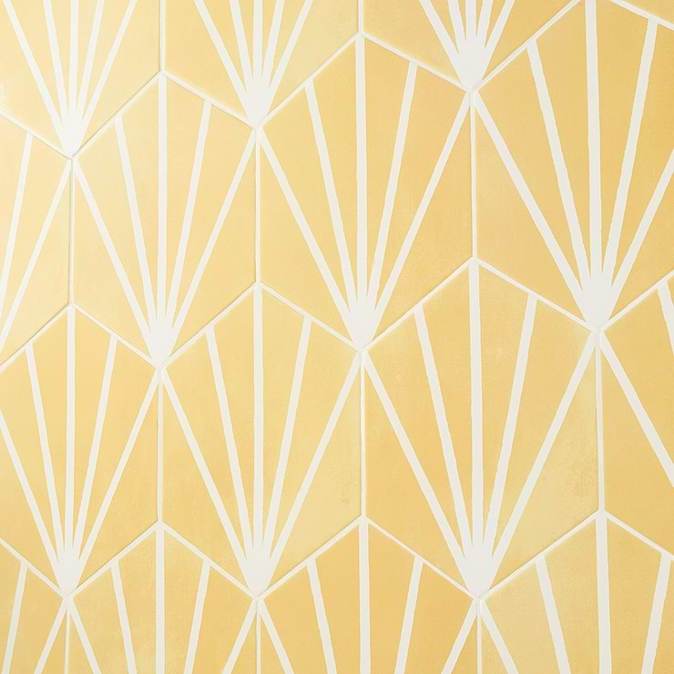 HexArt Deco Yellow 8" Hexagon Matte Porcelain Tile