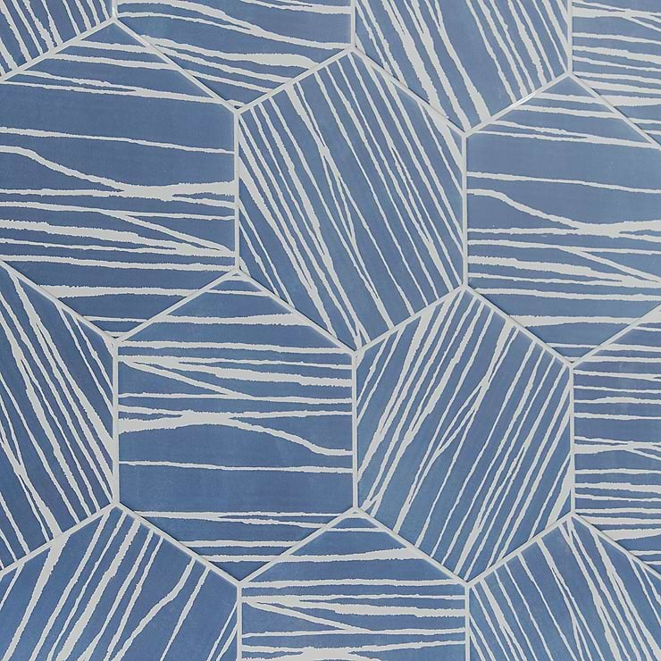 HexArt Zen Ice Azul 8" Hexagon Matte Porcelain Tile