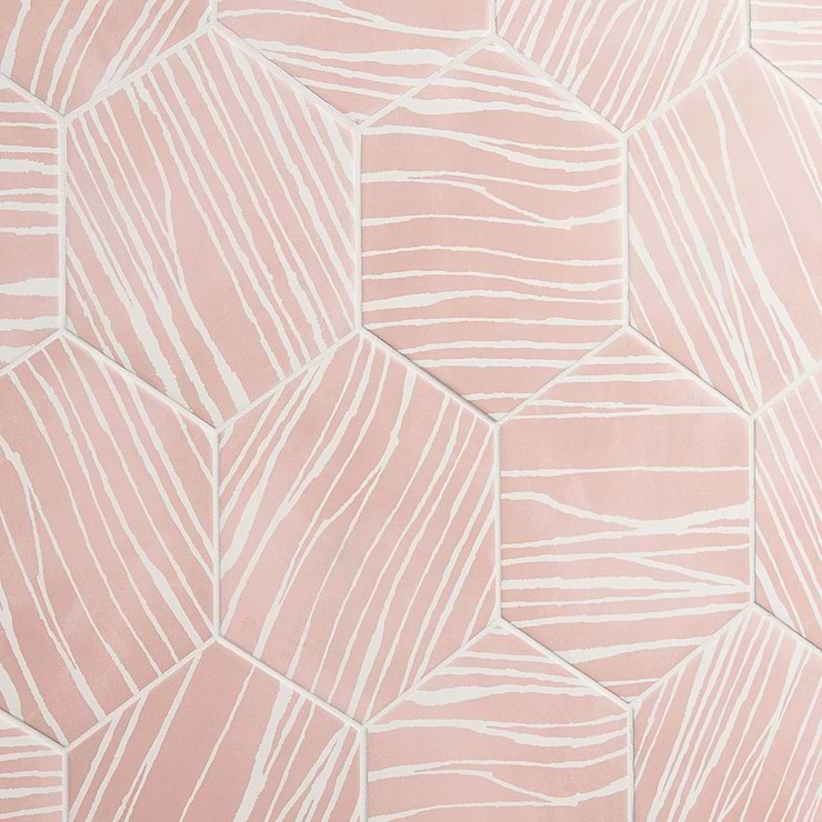 HexArt Zen Ice Rosa 8" Hexagon Matte Porcelain Tile