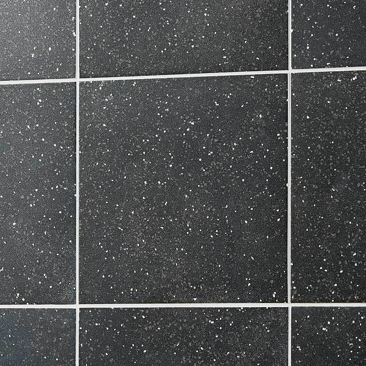 Art Geo by Elizabeth Sutton Terrazzo Charcoal Gray 8x8 Matte Porcelain Tile