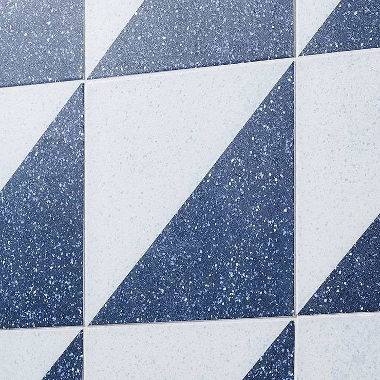 Art Geo Terrazzo Dos Blue by Elizabeth Sutton 8x8 Matte Porcelain Tile