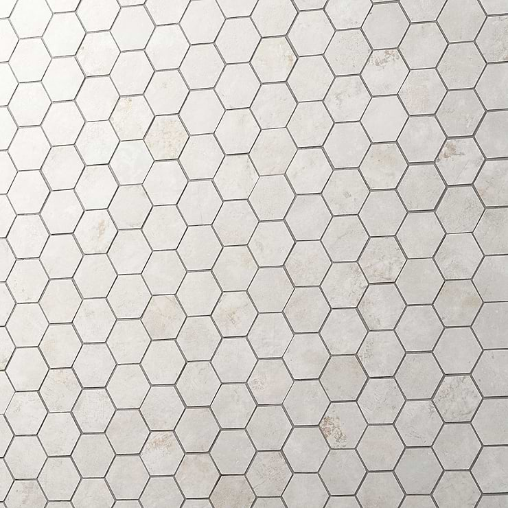 Portrait Ivory 2" Hexagon Matte Porcelain Mosaic Tile