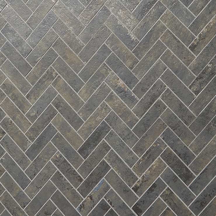 Portrait Sage Gray 1x4 Herringbone Matte Porcelain Mosaic Tile