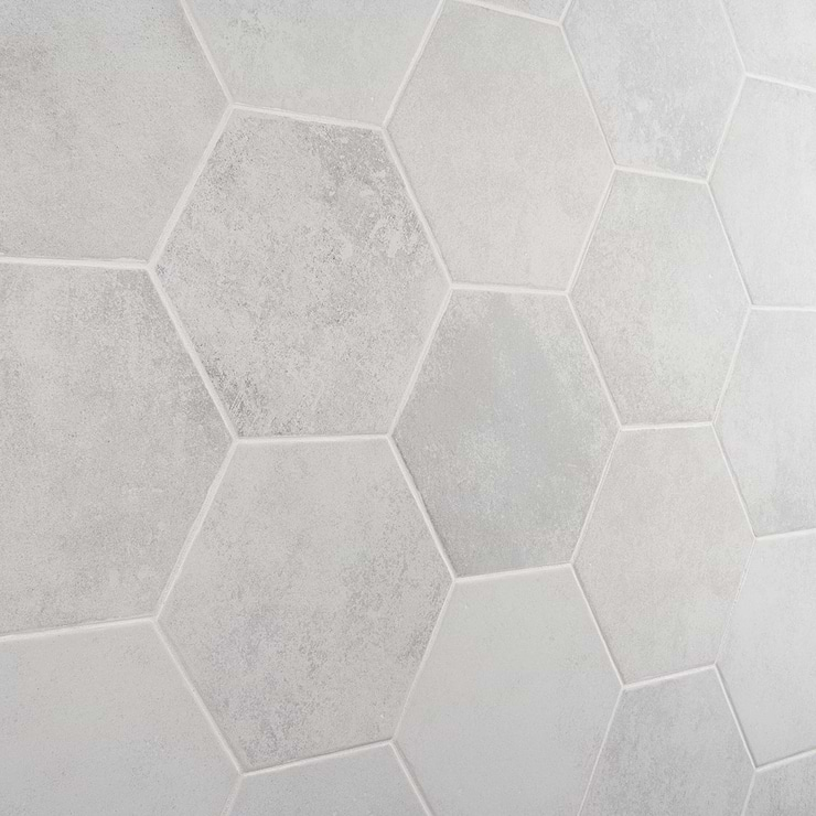 Terra Pompeii Blanco White 8" Hexagon Matte Porcelain Tile