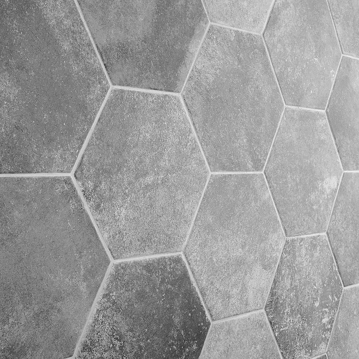 Terra Pompeii Gris Gray 8" Hexagon Matte Porcelain Tile