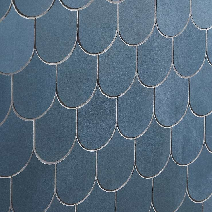 Bond Indio Blue Fishscale Plume Matte Porcelain Mosaic Tile