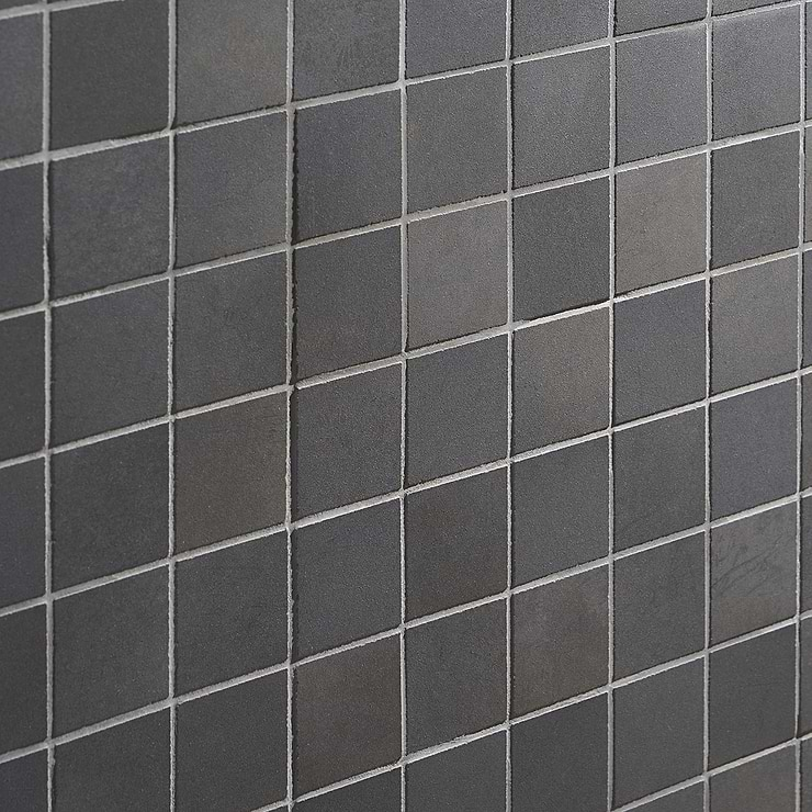 Bond Venom Black Charcoal 2x2 Matte Porcelain Mosaic Tile