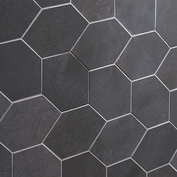 Bond Venom Charcoal Foliage Matte Porcelain Mosaic Tile