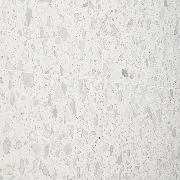 Terrazzo Italy Sacra Bianco White 24x24 Honed Terrazzo Tile