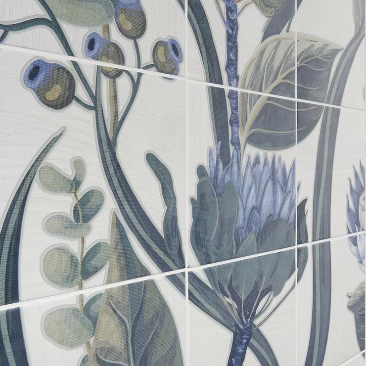 Angela Harris Wilder Protea Leaves Mural 8x8 Matte Porcelain Tile