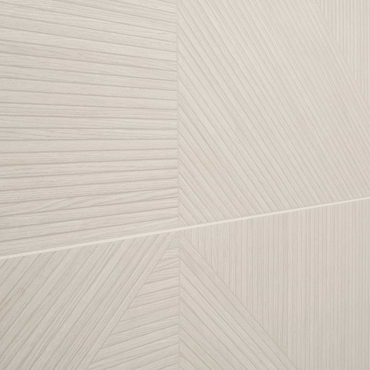 Enso Ash Beige 24x48 Ribbed Matte Porcelain Wood Look Tile