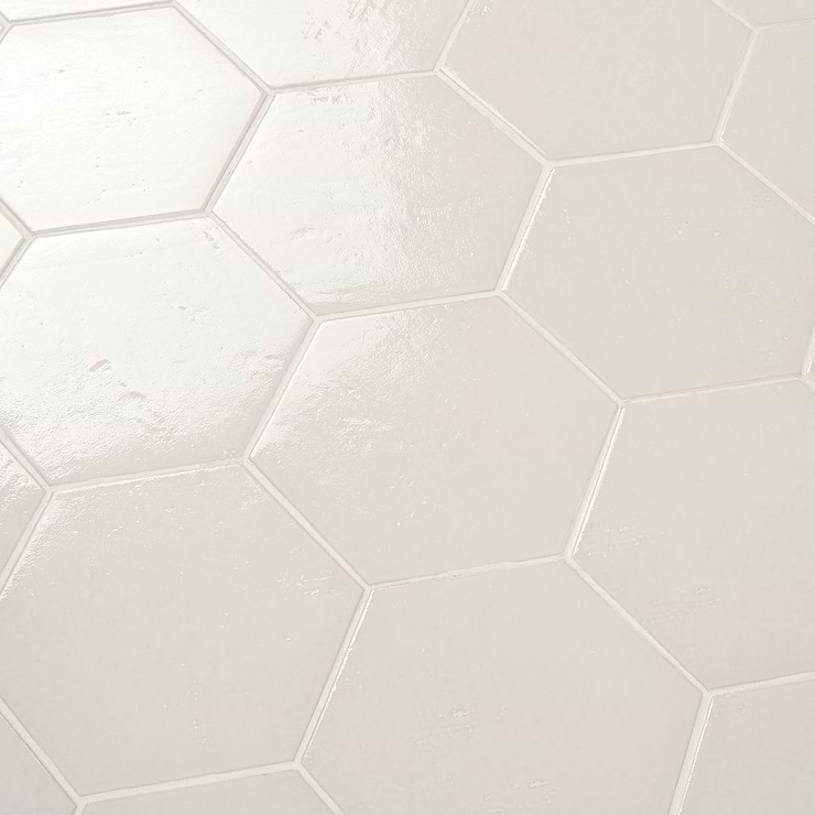 Cavallo Swiss Coffee Beige 7" Hexagon Glossy Porcelain Tile