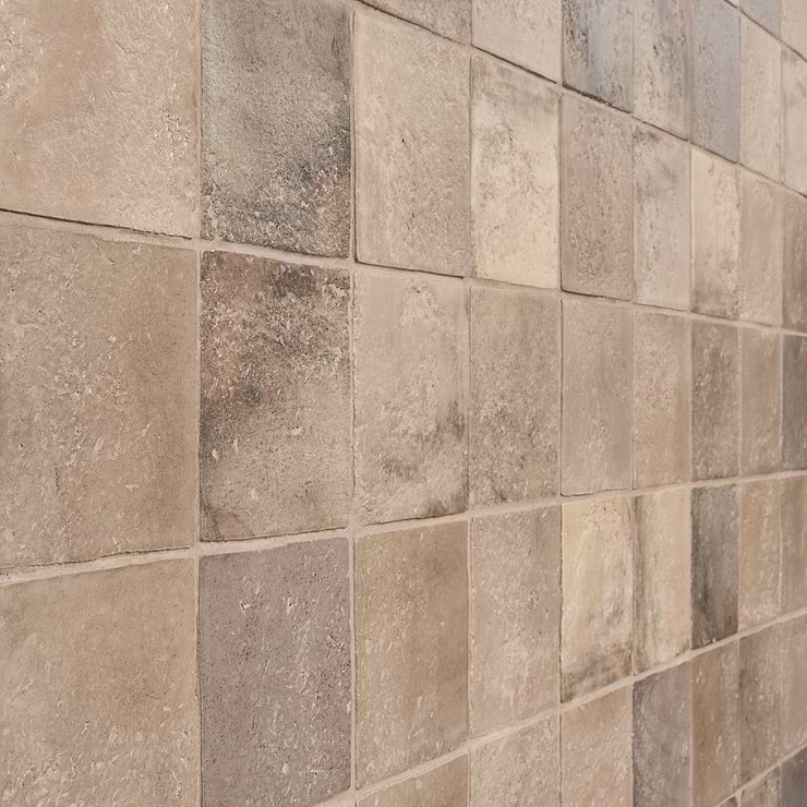 Navari Taupe 5x5 Textured Matte Ceramic Tile
