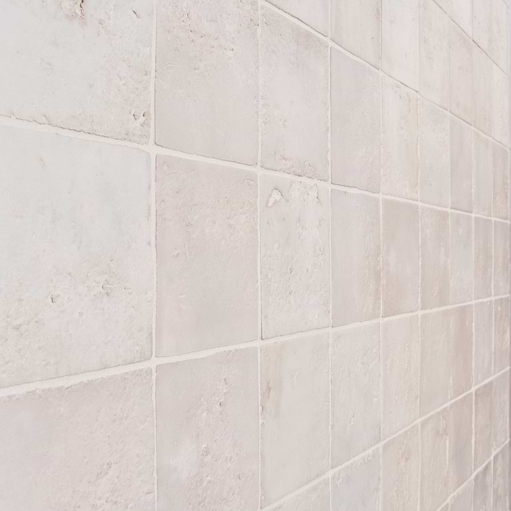 Navari White 5x5 Textured Matte Ceramic Tile