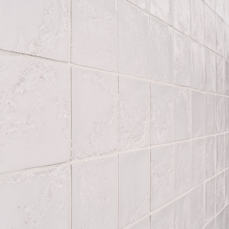 Navari White 5x5 Textured Glossy Ceramic Tile