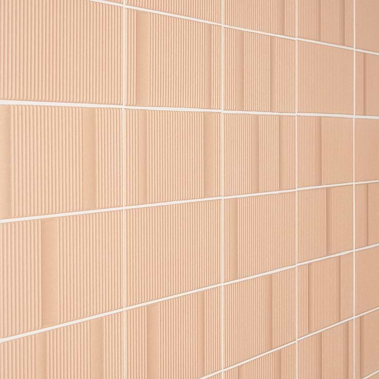 Division Clay Beige 8x16 Fluted 3D Matte Ceramic Wall Tile