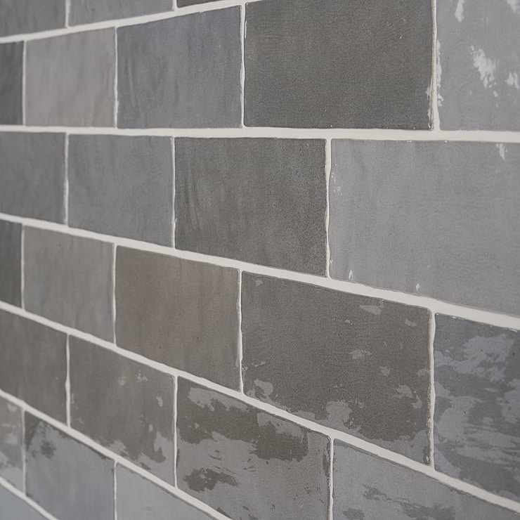 Portmore Gray 3x8 Glossy Ceramic Subway Tile