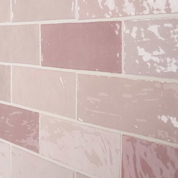 Portmore Pink 3x8 Glossy Ceramic Subway Tile