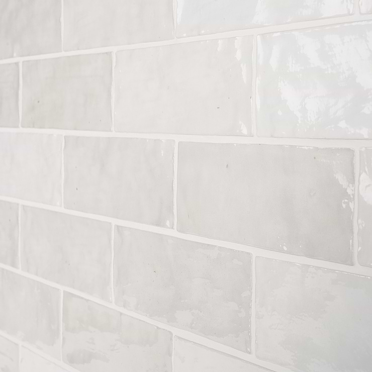 Portmore White 3x8 Glossy Ceramic Subway Tile