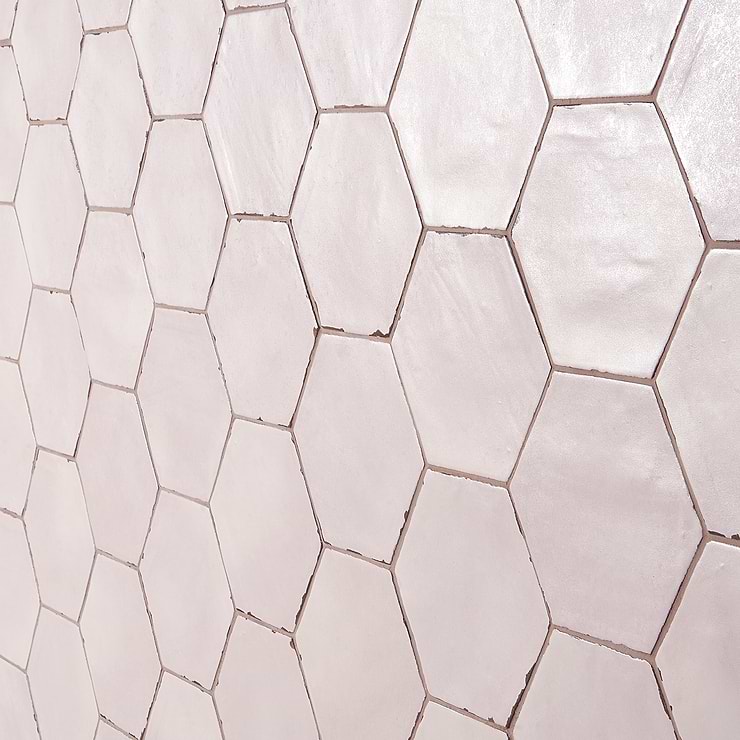 Sasha Hex Oxalis Rose 6" Matte Porcelain Hexagon Tile
