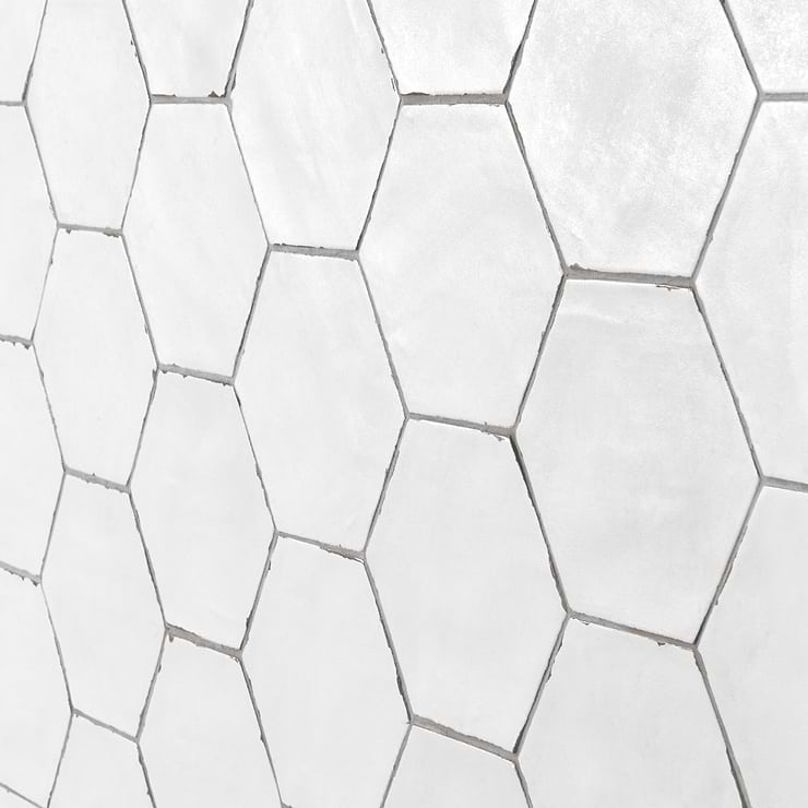 Sasha Hex Solaro White 6" Matte Porcelain Hexagon Tile