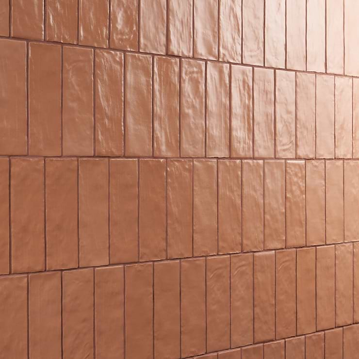 Montauk Terracotta 2x8 Mixed Finish Ceramic Subway Tile