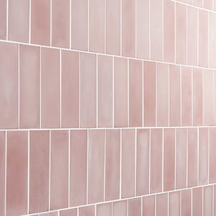 Color One Coral Pink 2x8 Matte Cement Tile