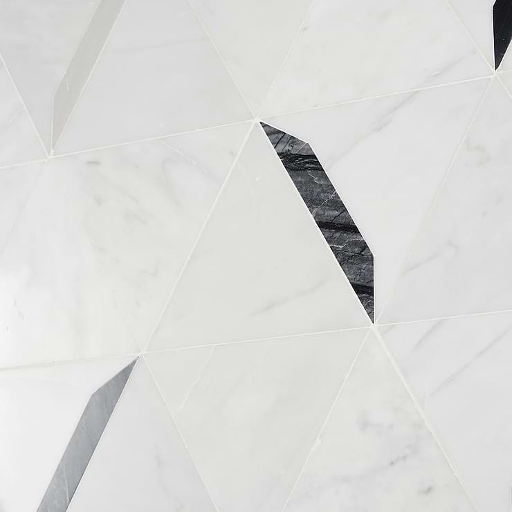 Tres Grigio Polished Marble Mosaic Tile