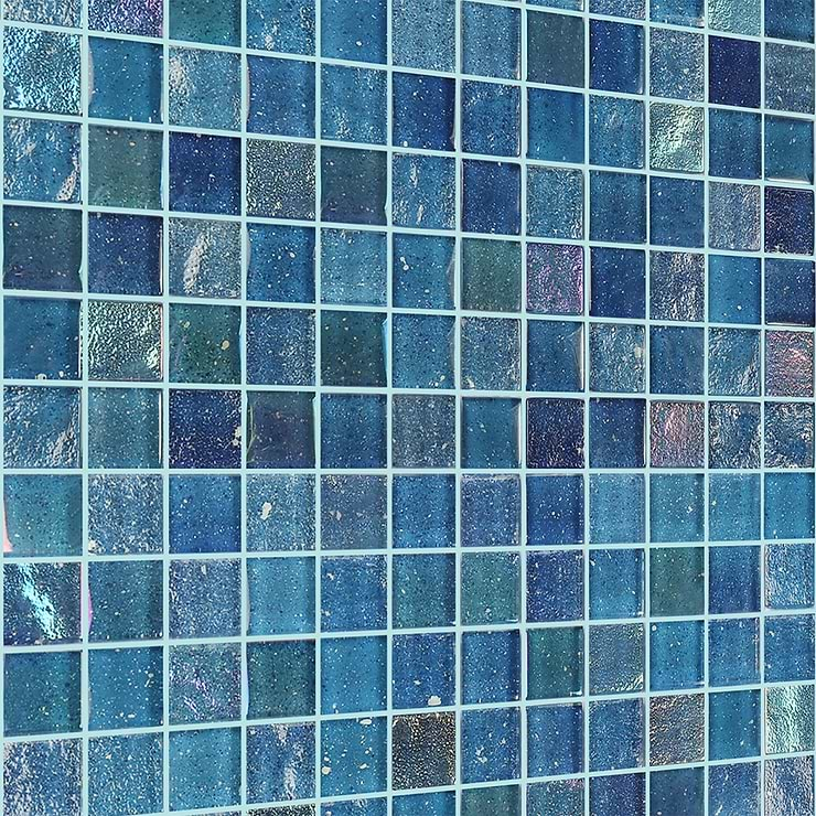 Fairy Blue 1x1 Polished Glass Mosiac Tile