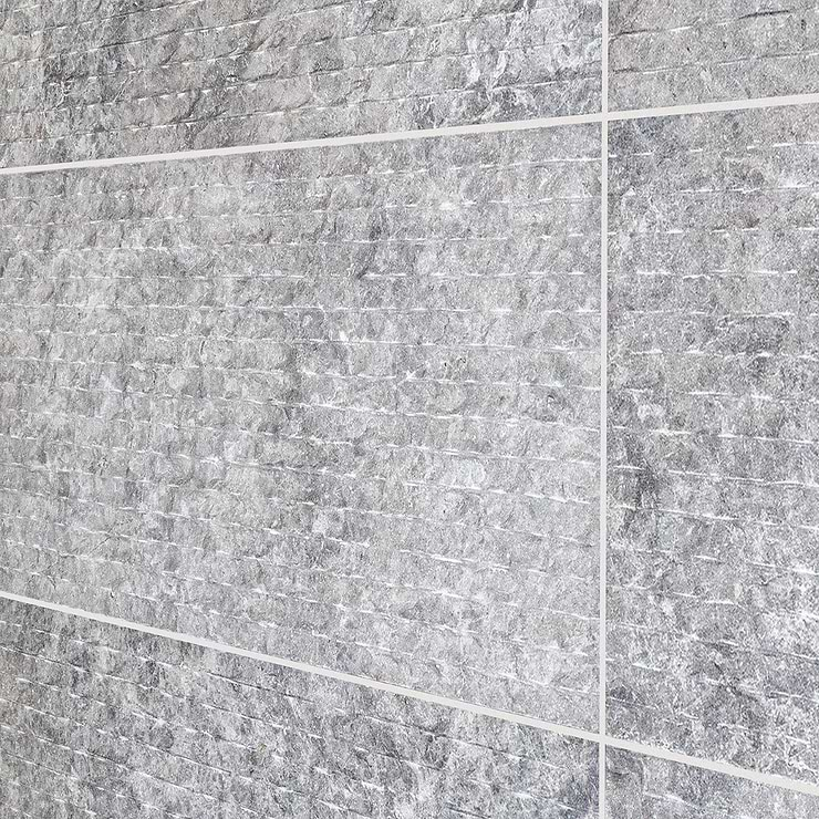 Tundra Gray Chiseled 12x24 Textured Limestone Tile