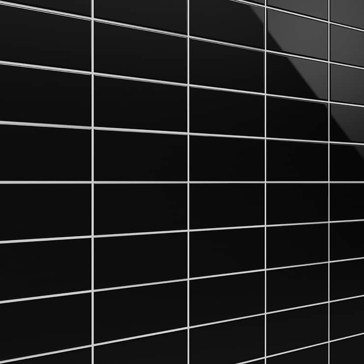 Park Hill Black 3X6 Polished Porcelain Tile