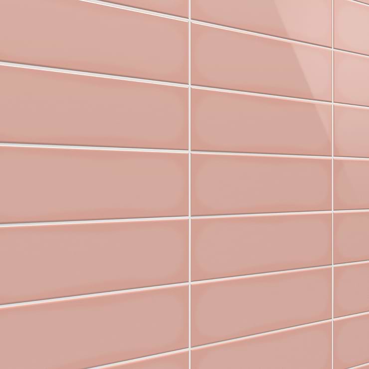 Park Hill Coral Rose Pink 4X12 Polished Porcelain Tile